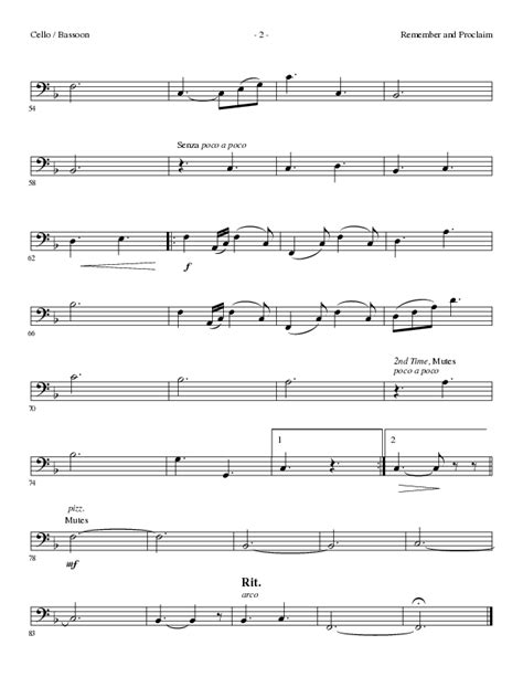 Remember And Proclaim Choral Anthem SATB Cello Sheet Music PDF