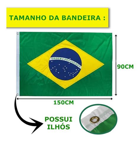 Kit 5 Bandeiras Brasil Copa Do Mundo Poliéster 150cmx90cm RQ SHOP