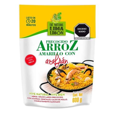 Arroz Amarillo Eat Natural Lima Lim N Precocido Con Azafr N G Walmart