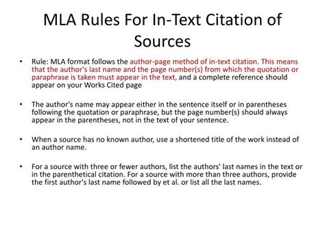 Mla parenthetical citation powerpoint