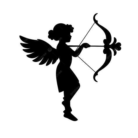 Cupid Silhouette With Bow And Arrow Cupid Silhouette Bow Png