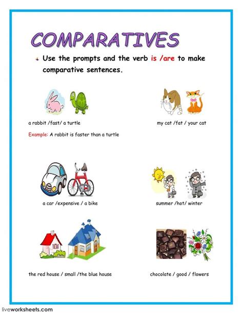 Esl Comparatives Speaking Worksheet