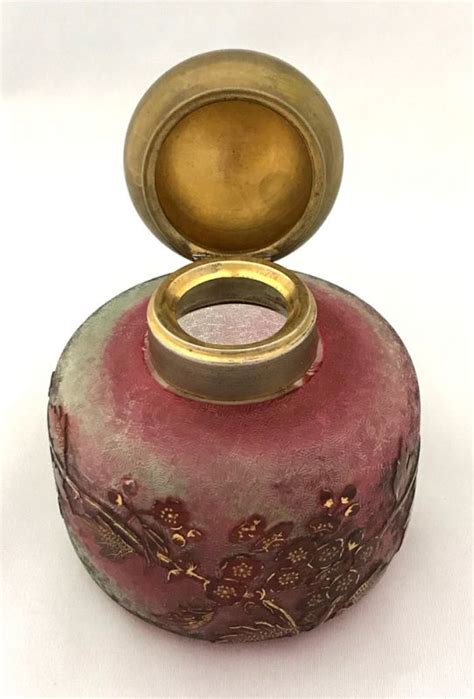 European Acid Etched Cameo Glass Inkwell Circa 1890 Cynthia Findlay Fine Jewellery And Antiques