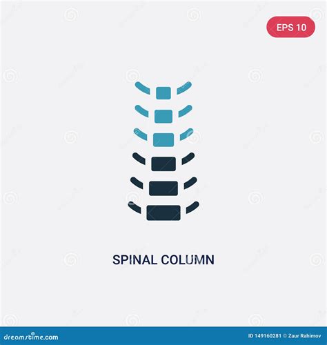 Two Color Spinal Column Vector Icon From Medical Concept Isolated Blue