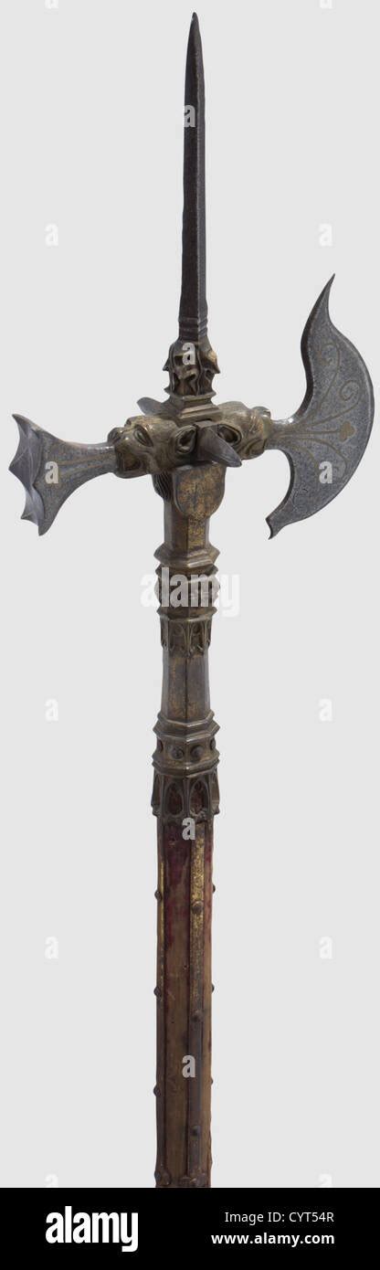 An English Pole Axe King Henry Viiitudor Stylemid 19th Century Head