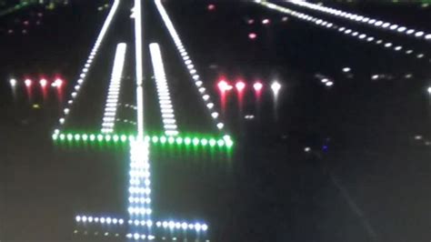 Airport runway at night view from below ... | Stock Video | Pond5