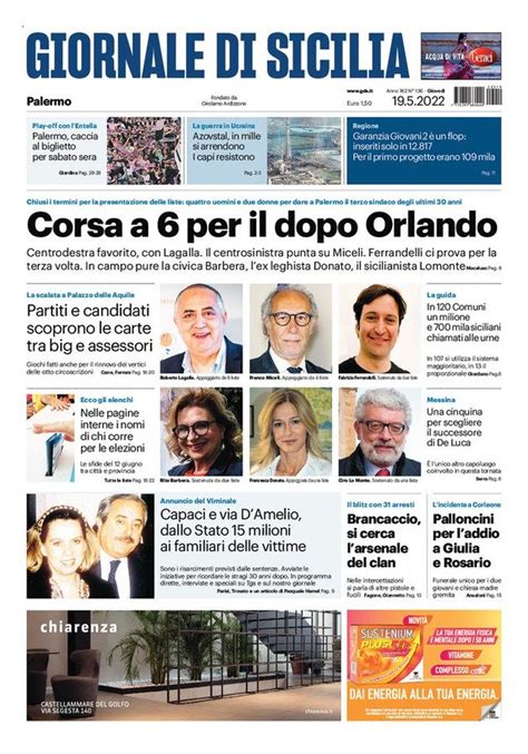 Prima Pagina Giornale Di Sicilia Palermo Caccia Al Biglietto Per