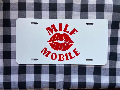 Milf Mobile Funny Front License Plate Car Tag Vanity Plate Front License Plate Funny Car Tag