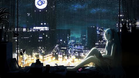 For Anime Rain Px Dark Rainy With High Resolution Pics Hd Wallpaper