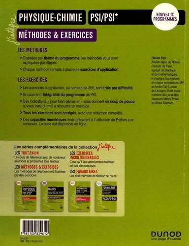 Physique Chimie Psi Psi M Thodes Et Exercices De Olivier Fiat