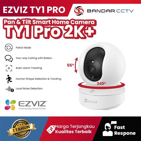 Jual Ezviz TY1 Pro 2K 4MP Pan Tilt Smart Home Camera Shopee Indonesia