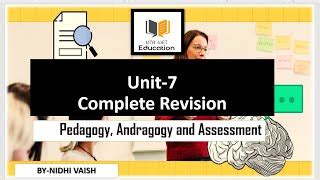 Unit Pedagogy Assessment And Andragogy Complete Revi Doovi