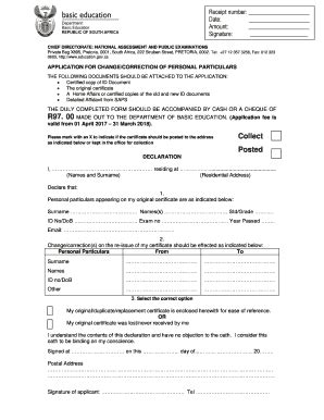 Fillable Online Chief Directorate National Assessment And Public