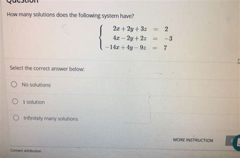 Solved How Many Solutions Does The Following System Have