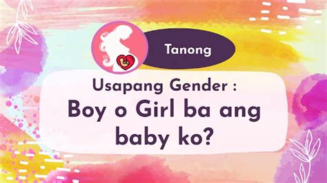 usapang gender boy  girl ba ang baby ko paano ko malalaman ang