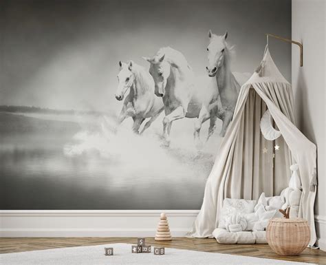 White horses running wallpaper - Happywall