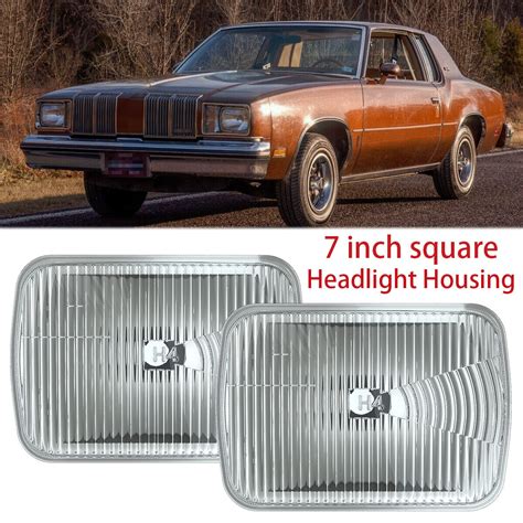 7x6 Inch Square Led Headlights Housing For Oldsmobile Cutlass Supreme 1978 1979 Ebay