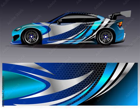 Car Wrap Design Vector Graphic Abstract Stripe Racing Background Kit