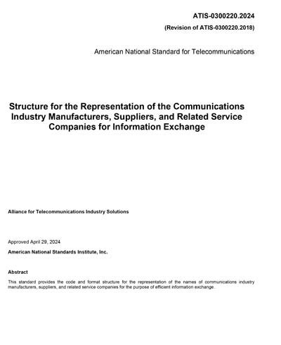 ATIS 0300220 2018 R2024 Representation Of The Communications