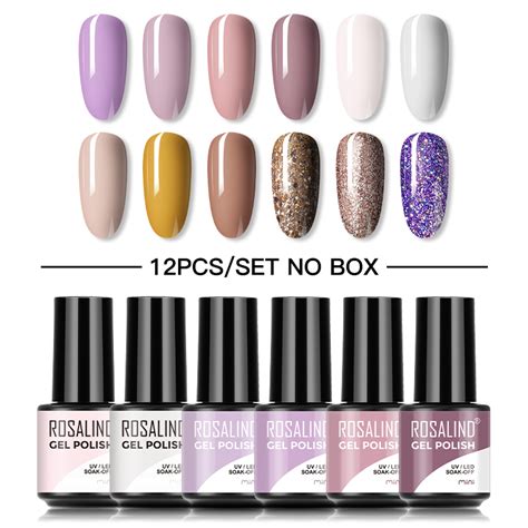 ROSALIND Kit de manicura profesional con lámpara UV esmalte de uñas en