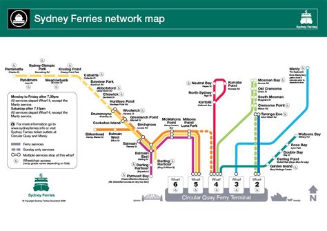 Sydney Ferries Map Sydney Australia Mappery