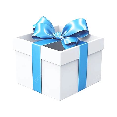 White Gift Box With Blue Ribbon White Gift Box Blue Ribbon Ribbon