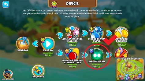 Bloons TD 6 Iniciante mapa toco de árvore modo difícil