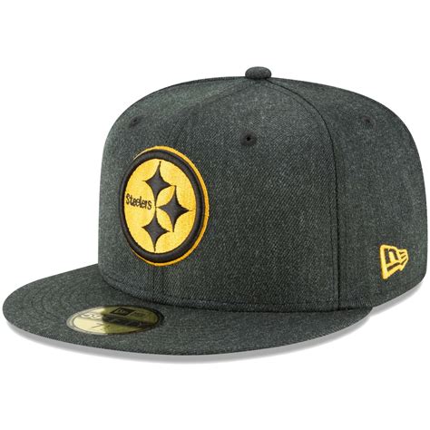 New Era Pittsburgh Steelers Heathered Black Bold 59fifty Fitted Hat