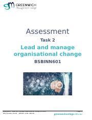 Assessment Task 2 BSBINN601 Docx Assessment Task 2 Lead And Manage