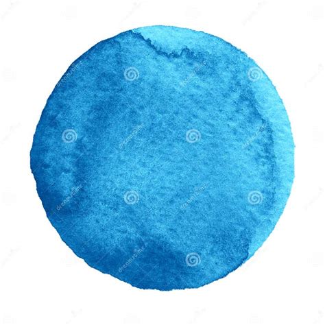 Watercolor Blue Circle On White Background Stock Illustration