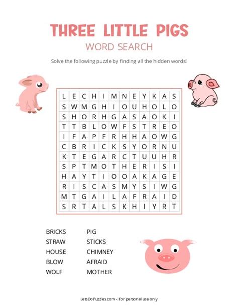 Three Little Pigs Pixel Word Search Puzzle Humor Memes 30 Lucca ...