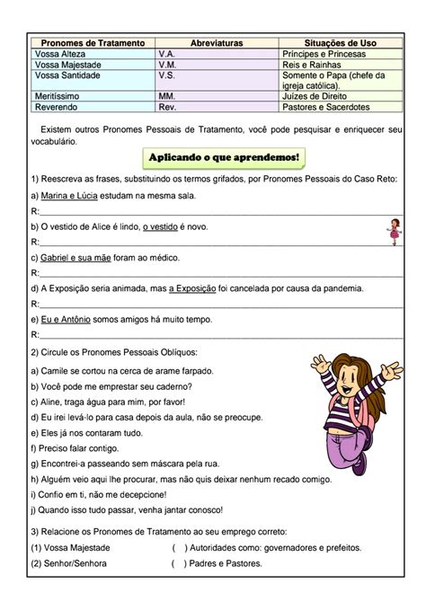 Atividade De Pronomes Pessoais EDUPRO