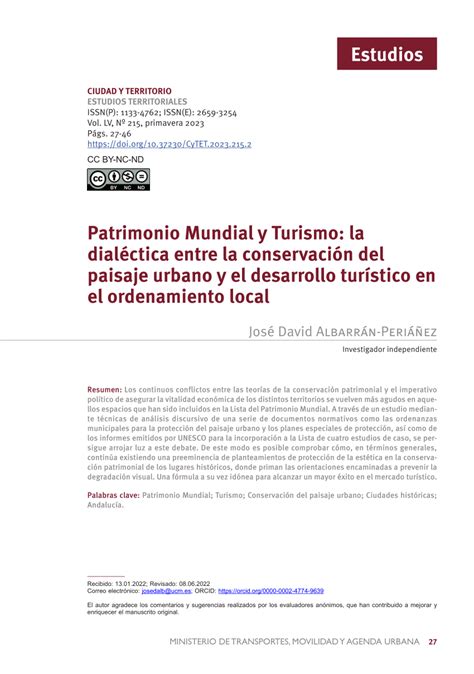 PDF Patrimonio Mundial y Turismo la dialéctica entre la conservación