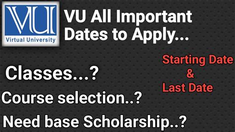 Virtual university classes schedule/ VU course selection details/ VU ...