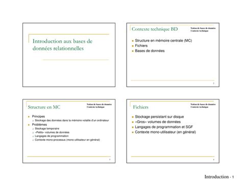 Introduction Aux Bases De Données Relationnelles