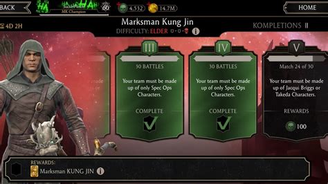 Marksman Kung Jin Elder Challenge Only Jacqui And Takeda Must Be On