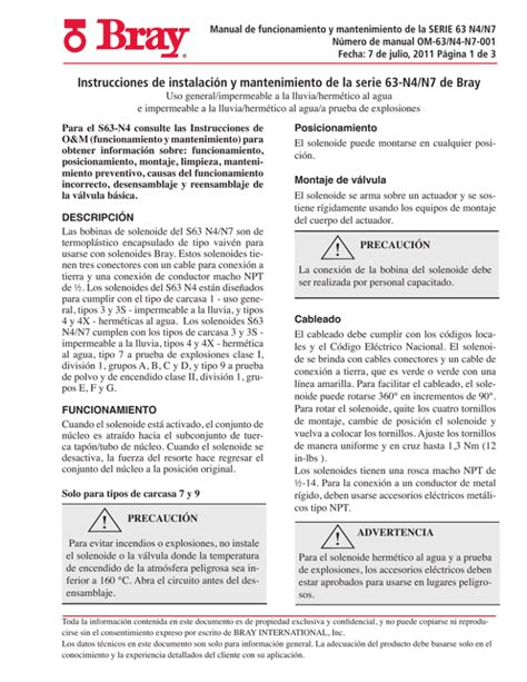 Instrucciones De Instalaci N Y Mantenimiento De La