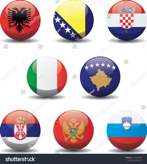 Dinaric Alps Countries National Circle Button Stock Vector (Royalty ...