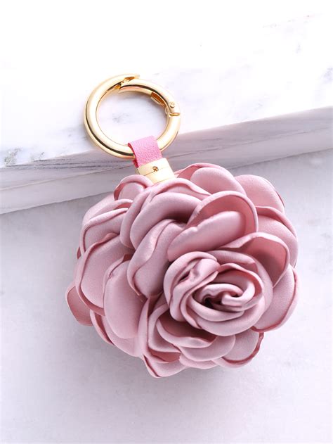 Dusty Pink Rose Keychain SheIn Sheinside