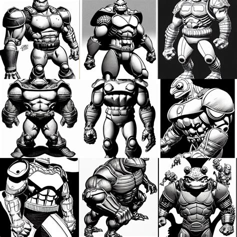 Krea Anthropomorphic Toad Jim Lee Sideview Full Shot Flat Ink