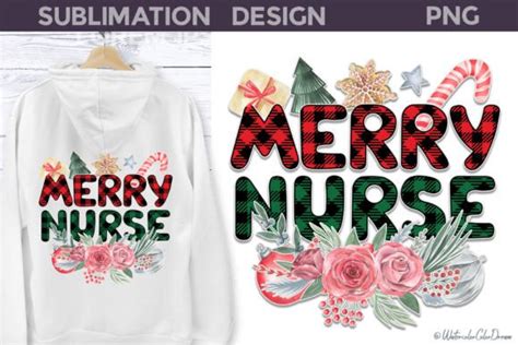 Merry Nurse Sublimation Graphic By Watercolorcolordream · Creative Fabrica