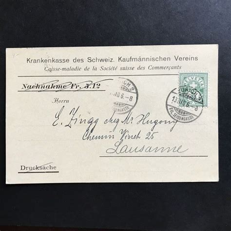 Zst 82 auf Nachnahmekarte gest ZÜRICH 13 III 06 Kaufen auf Ricardo