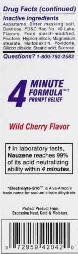 Nauzene Upset Stomach Nausea Chewable Tablets Wild Cherry Flavor