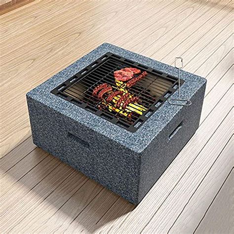 Rom Products Carr En Pour Barbecue Foyer Avec Tag Re Grill Bol