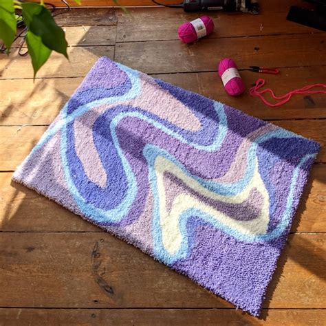 Custom Handmade Rug Carpet Highpile Tufting Gun Custom Retro Etsy Uk