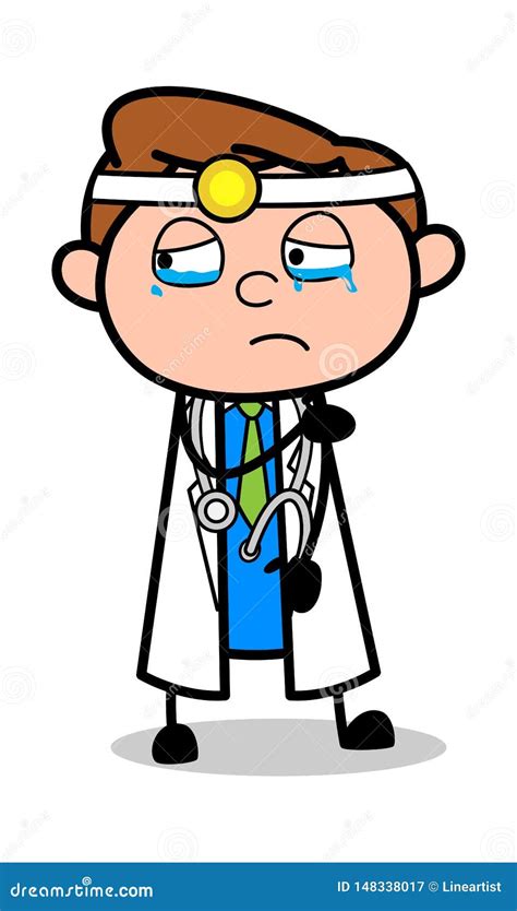 Sehr Emotional Berufskarikatur Doktor Vector Illustration Stock