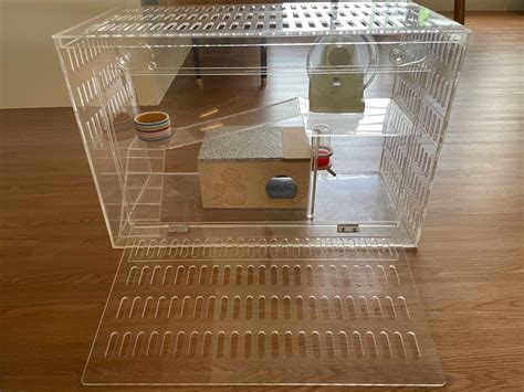 Acrylic Hamster Tank Cage With Housing Water Bottle And Wheel Pet