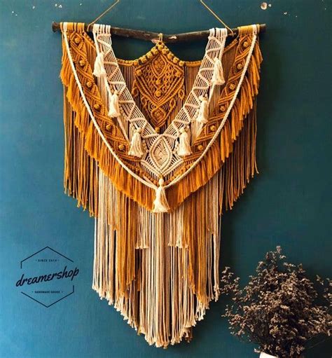 Gran pared de macramé colgando Macramé gigante Macramé hecho a mano