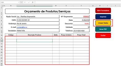 Planilha Para Gerar Or Amento B Sica Em Excel Excel Smart