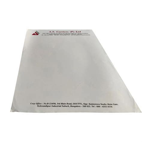 Glue Bound A Paper Printed Transport Letterhead At Rs Piece In Chennai